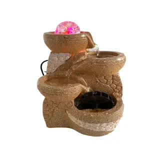 Fuente de agua decorativa esfera ilumina
