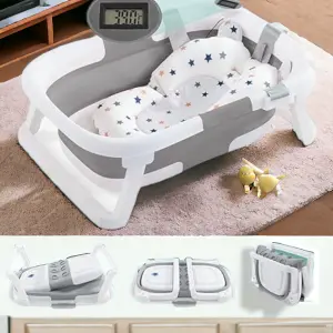 BAÑERA PLEGABLE PARA BEBE CON TERMOMETRO
