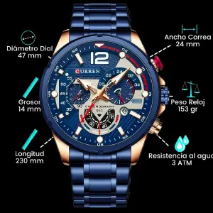 Reloj Curren 8395 Cronografos Acero Ino