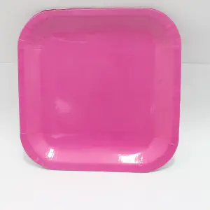 PLATO FUSCIA  CUADRADO 18 CM X10 UNI
