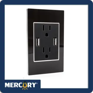TOMA SENCILLO POLO TIERRA + USB X2 MERC