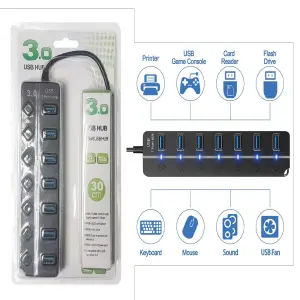 Hub Usb 1x7 Con Switch 3.0