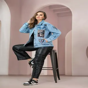 CHAQUETA DENIM ESTAMPADA 5356