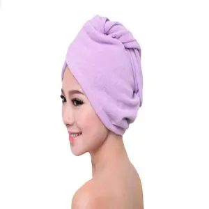 Toalla Cabello Micro Fibra Morado Claro