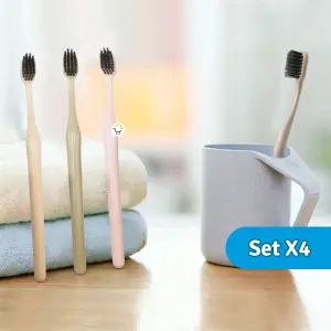 Set X4 Cepillos De Dientes Bambú 1CEP