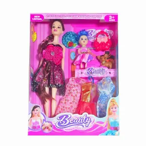Muñeca Vestidos Sombrero Bolso Niña Masc