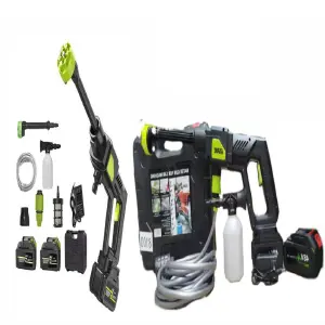 HIDROLAVADORA VERDE CON 2 BATERÍAS 48V: Limpieza Potente y Ecológica - HIDROLAVADORA VERDE CON 2 BATERIAS 48V