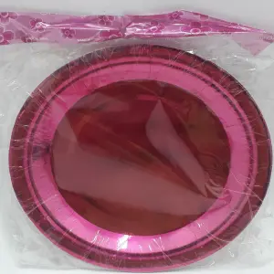PLATO METALIZADO FUSCIA 18CM EN BOLSA X