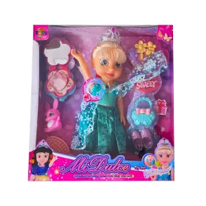 Muñeca Princesa Vestido Turquesa Cuento
