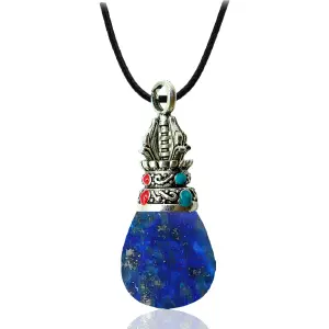 Collar Pendulo Cuarzo Piedra Lapislazuli