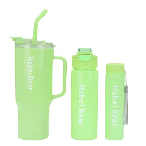 Kit Vasos X3 Plasticos Termos Portatil V