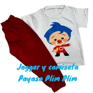 Jogger niño payaso plim plim rojo