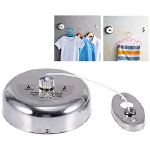 TENDEDERO RETRÁCTIL PARA ROPA PLATEADO
