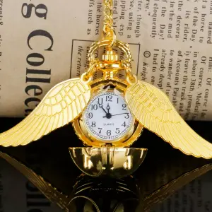Collar Reloj Snitch Harry Potter Dorado
