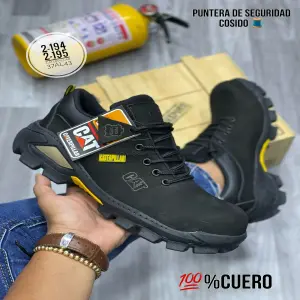 BOTA CAT CUERO NEGRO 41