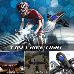 Luz de bici recargable con velocimetro