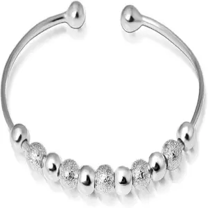 4 PULSERAS DE PLATA CON CUENTAS