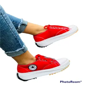 Converse Mujer Rojo Cómodos De Moda