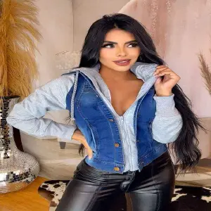 Chaqueta jean magas capota algodón N48