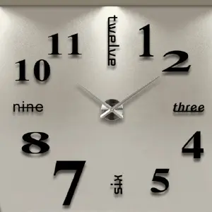 RELOJ DE PARED 3D 100CMX 100CM 015 NEGRO