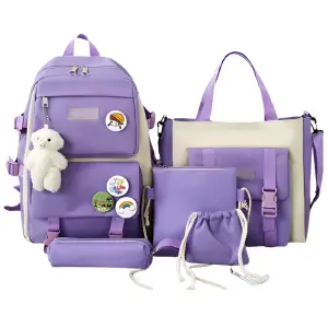 Maleta 5 Piezas Mochila Bolso Mano Mora