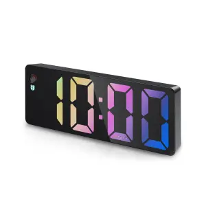 Reloj Espejo Digital Luz Led De Colores