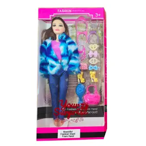 Muñeca Vestido Abrigo Accesorios Moda