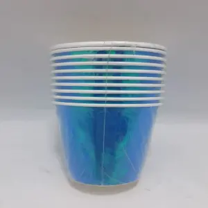 Vasos AZUL para fiesta colores tornasol
