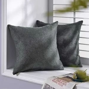 Cojin X2 Decorativo En Tela Gris Oscuro