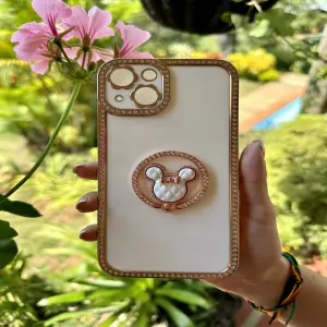 IPHON 13 FUNDA DIAMANTE BLANCO POP SOCKE