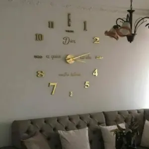 RELOJ 3D100X100CM+FRASE EN VINILO DORADO