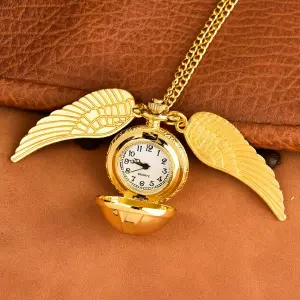 Collar Reloj Snitch Harry Potter Dorado