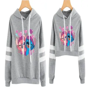 Buzos,Hoodies Pareja stich y angel Gris