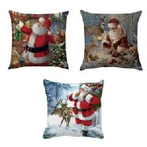 Set de 3 Fundas de Cojines Navideños