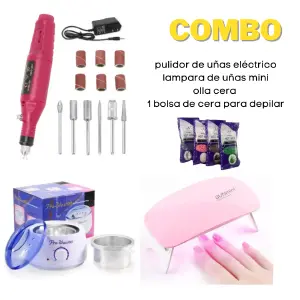 pulidor de uñas+olla cera+cera en perla