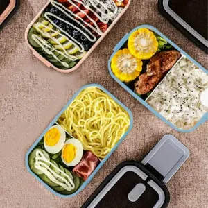 Porta Comida de 2 Niveles: ¡Organización y Frescura al Alcance de tu Mano! - Porta Comida 2 Niveles Compartimientos