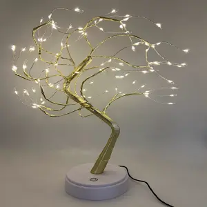 Lámpara Decorativa Bonsái Dorado Claro: Ilumina tu espacio con elegancia - LAMPARA DECORATIVA BONSAI DORADO CLARO