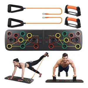 Tabla Push Up+Bandas Tubulares Flexiones
