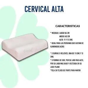 X4 Almohadas Cervicales Altas + Cojín