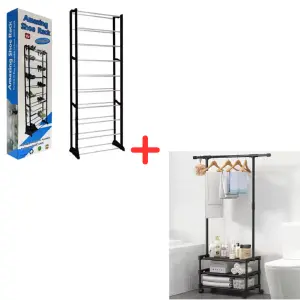 Combo Zapatero Eco + Perchero con Ruedas: ¡Organización y Estilo en Uno! - combo zapatero eco + perchero con ruedas