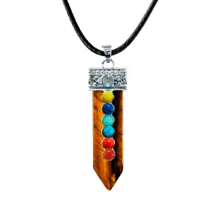 Collar Cuarzo Ojo De Tigre 7 Chakras