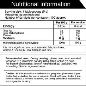 ULTRA PURE 100% CREATINE IRON NUTRITION
