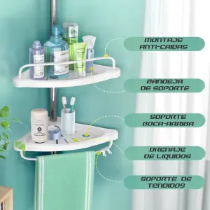 Organizador de baño esquinero estante