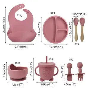 Dg Set Vajilla Silicona Bebe X 8 Piezas