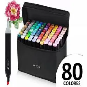 SET DE MARCADORES 80 PZAS DOBLE PUNTA