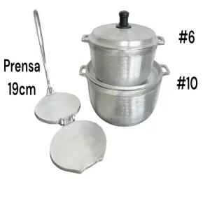 SET CALDEROS X3 #10 - #6 +PRENSA 19CM