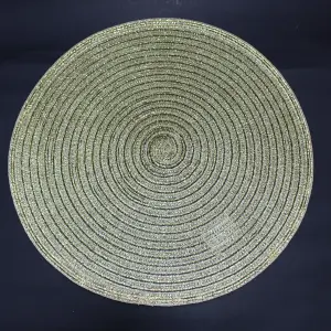 Individual redondo 38cm plata y dorado