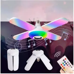 Bombillo + parlante RGB tipo ventilador