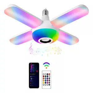 Foco Lámpara Con Bocina Led Rgb Bluetoot