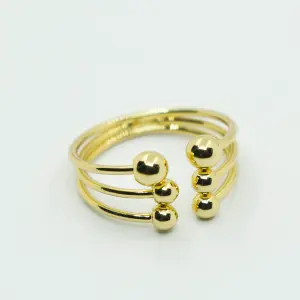 ANILLO DORADO PERLAS DORADAS